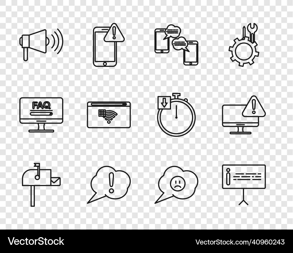 Set line open mail box information chat messages Set line open mail box information chat messages vector image