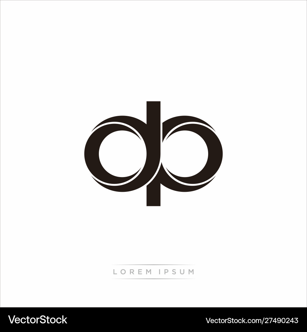 Split Monogram DP - Initial Letter Logo Vector Image