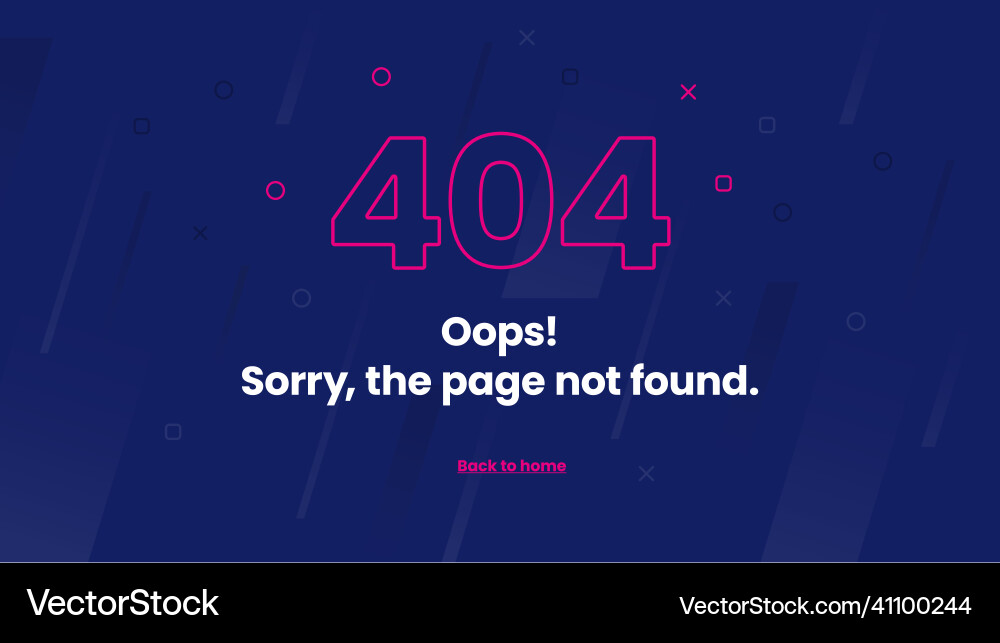 Abstract 404 error page template vector image