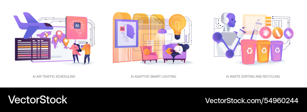 Ai optimizing operations and living abstract Ai optimizing operations and living abstract vector image
