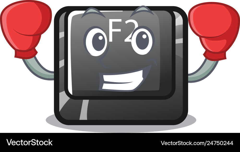 Boxing button f2 in shape character Boxing button f2 in shape character vector image