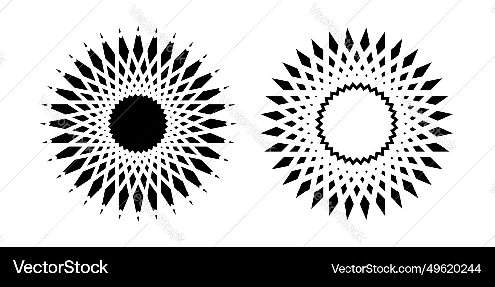 Circle radial patterns set vector image