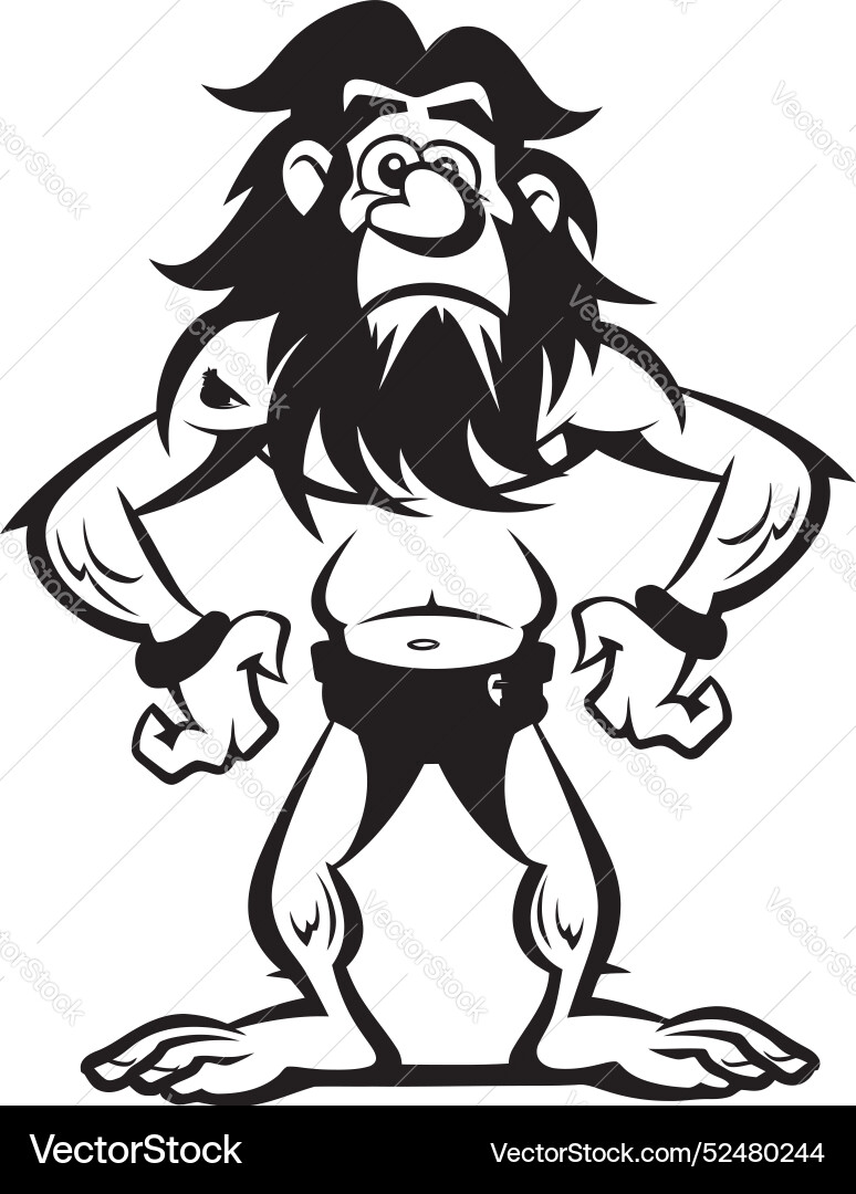 Clubber carl club wielding caveman emblem Vector Image Clubber carl club wielding caveman emblem Vector Image