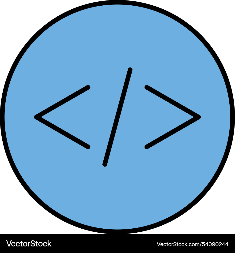 Coding line filled icon design vector image