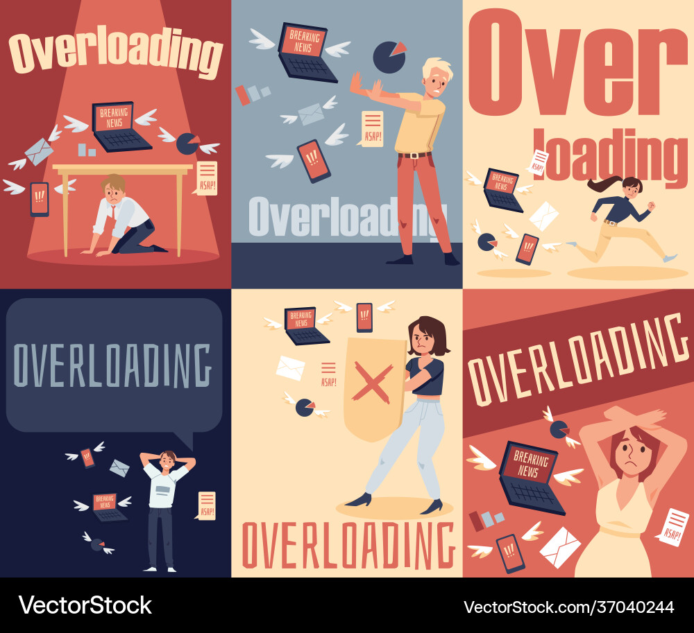 Concept stress due information overloading vector image