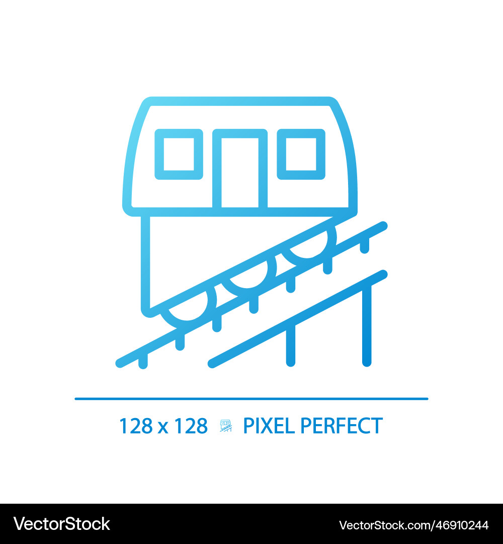 Funicular pixel perfect gradient linear icon Funicular pixel perfect gradient linear icon vector image