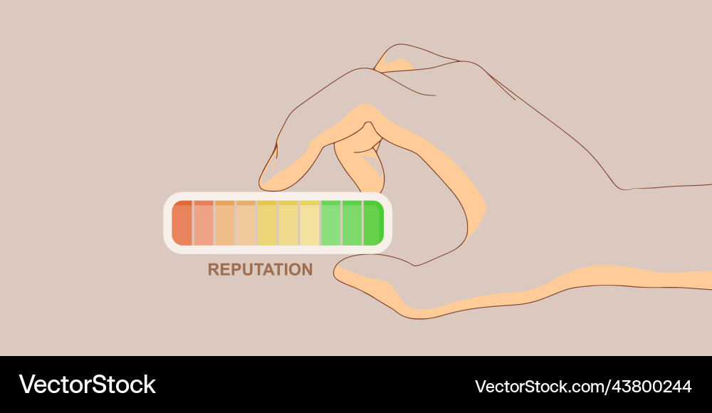 Hand Holding Reputation Meter vector image
