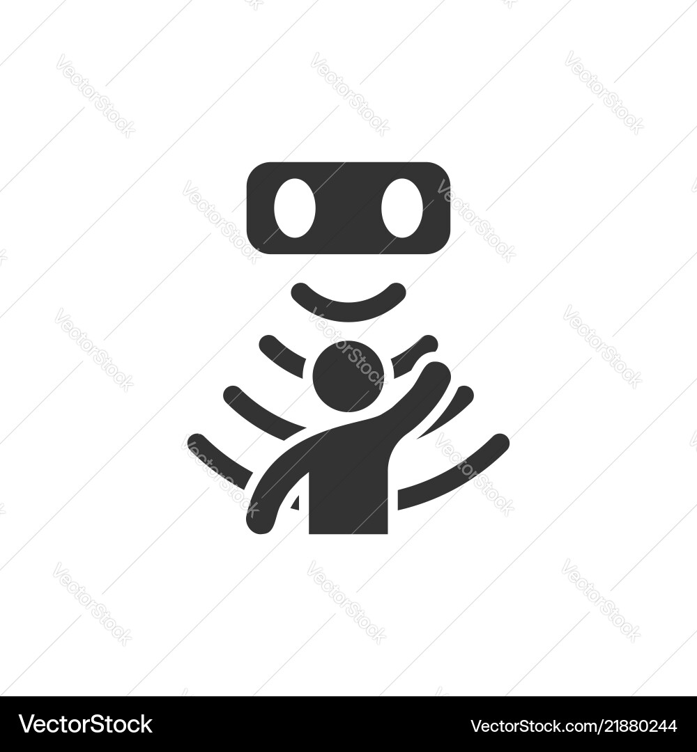 Motion sensor icon in flat style waves Motion sensor icon in flat style waves vector image