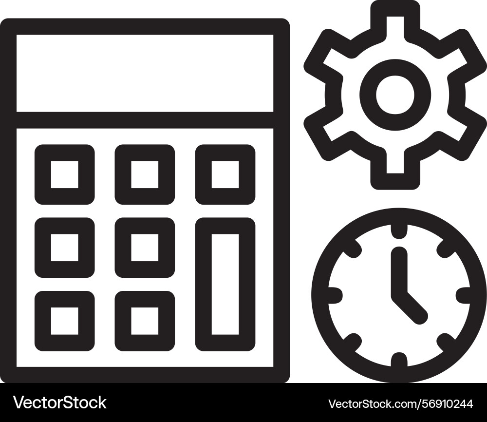 Quick quotient linear style icon design vector image