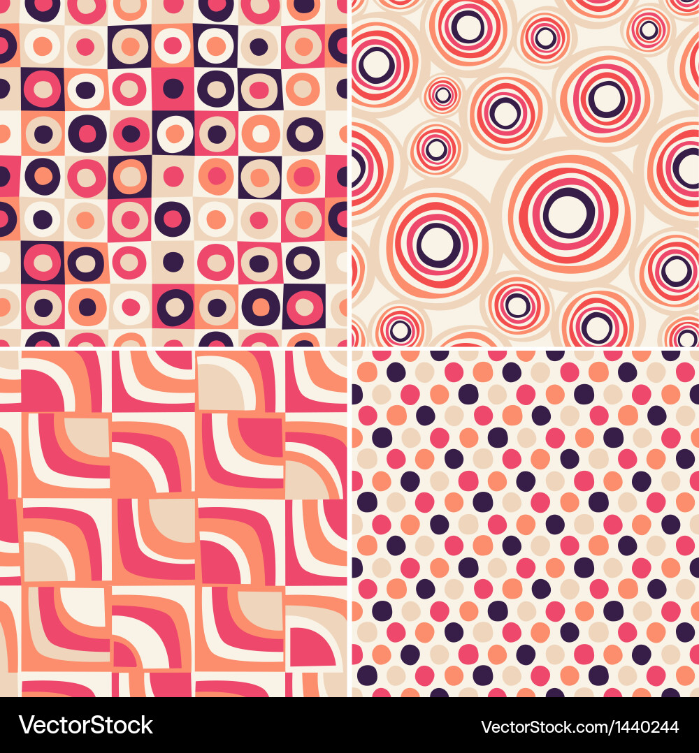 Retro Seamless Circles Pattern vector image
