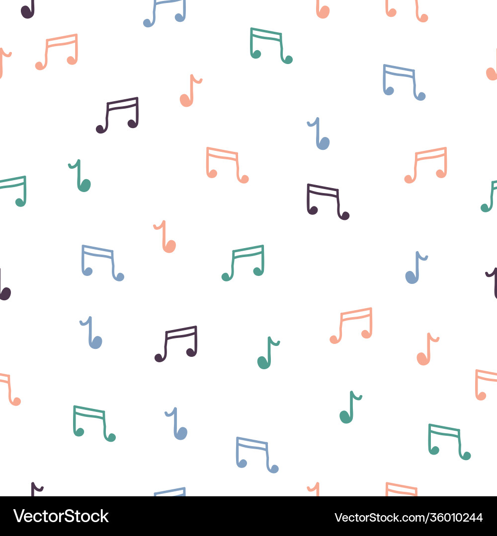 Simple music note symbol doodle repeat pattern Vector Image