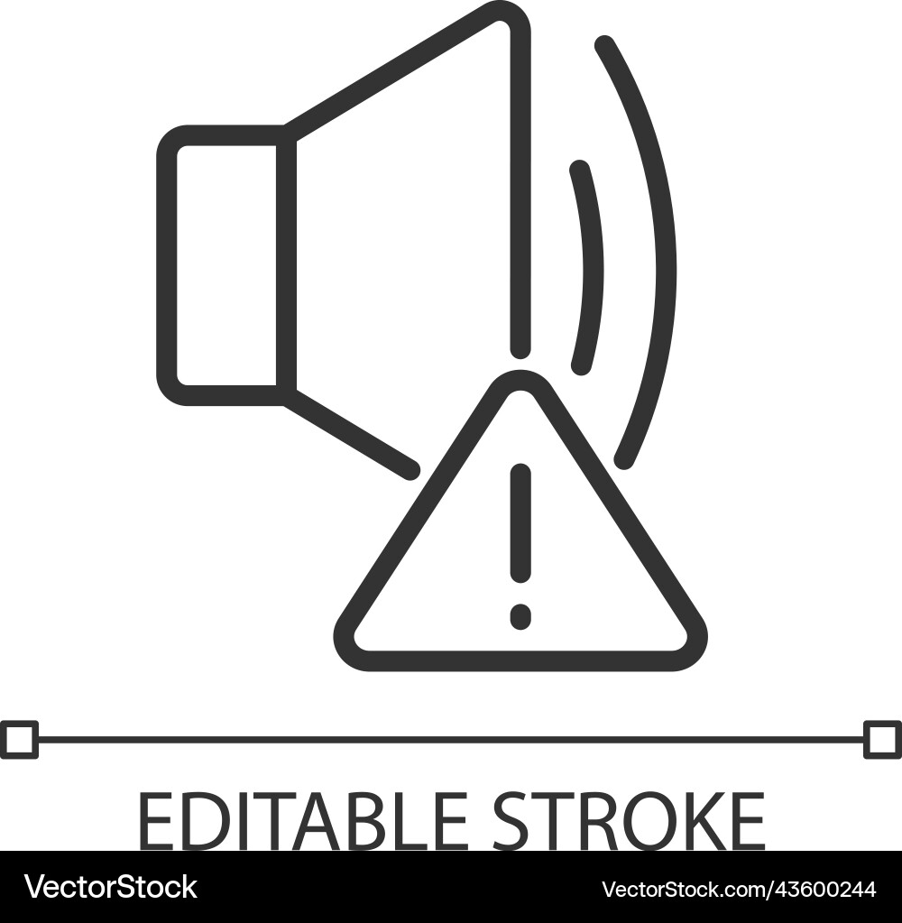 Sound error pixel perfect linear icon Sound error pixel perfect linear icon vector image