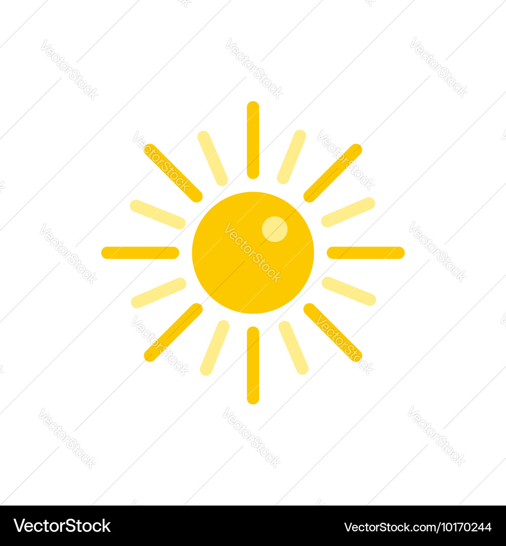 Sun icon flat style Royalty Free Vector Image - VectorStock