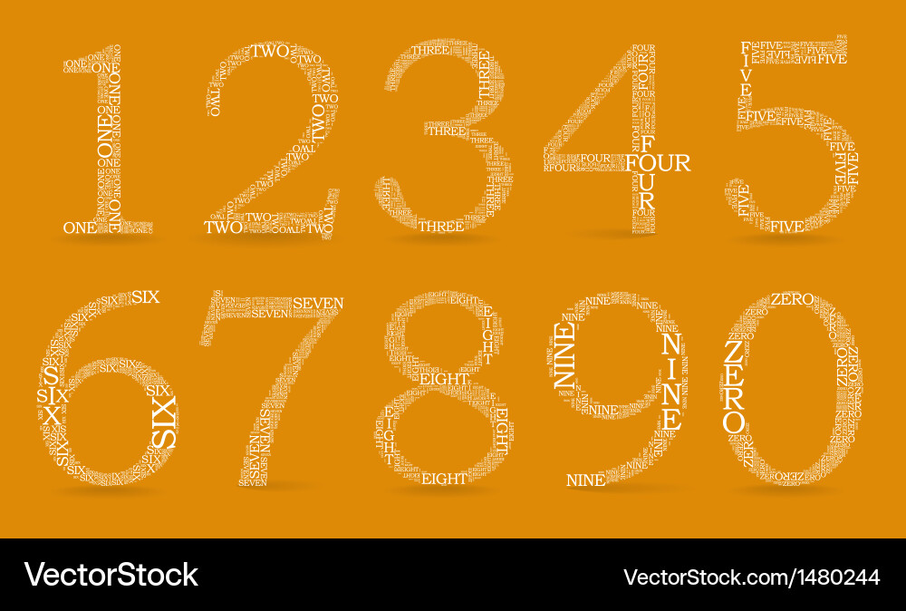 Text-Based Number Set vector image