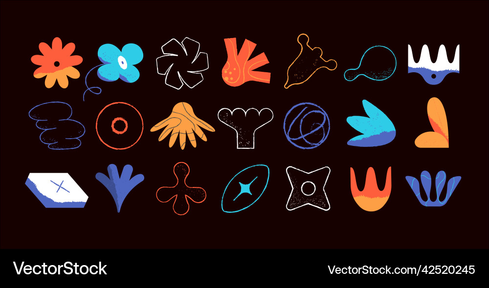 Abstract linear shape of flowers and sheets Abstract linear shape of flowers and sheets vector image