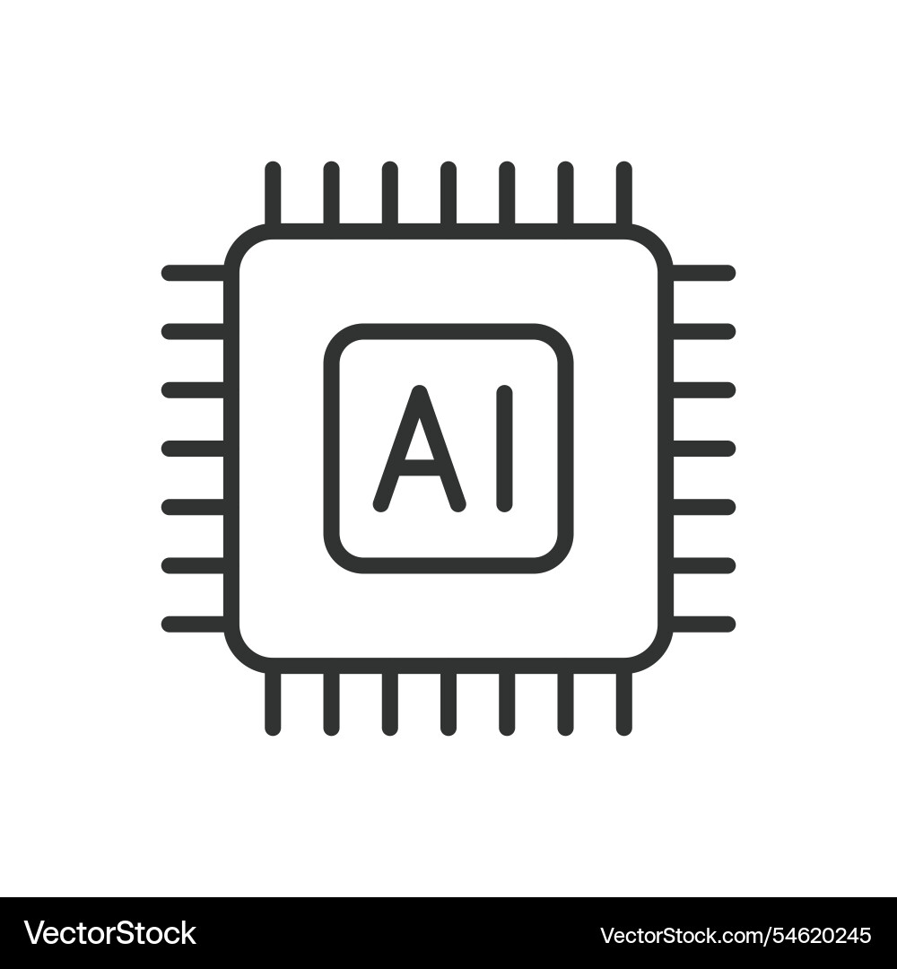 Ai core icon in line design artificial Ai core icon in line design artificial vector image