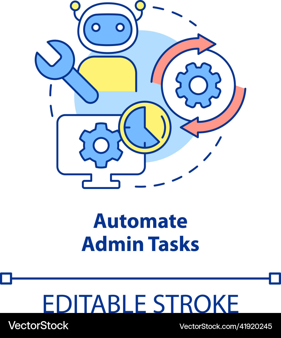 Automate admin tasks concept icon Automate admin tasks concept icon vector image