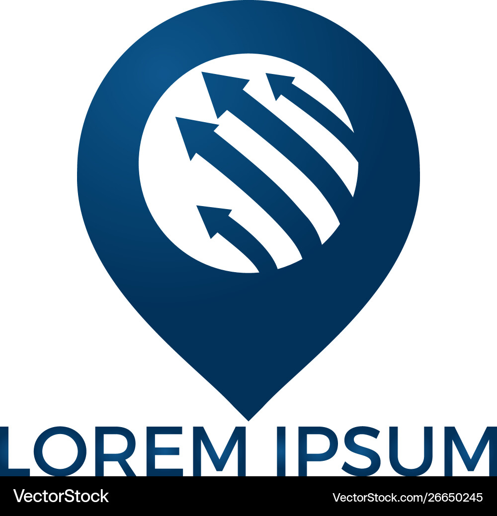 Business and map pointer logo design Vector Image
