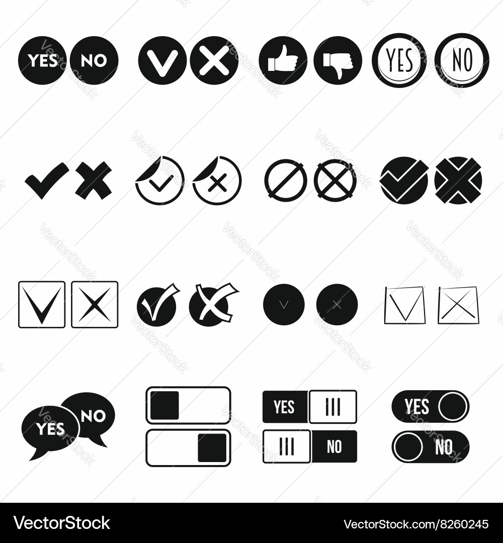 Check mark icons set simple style vector image