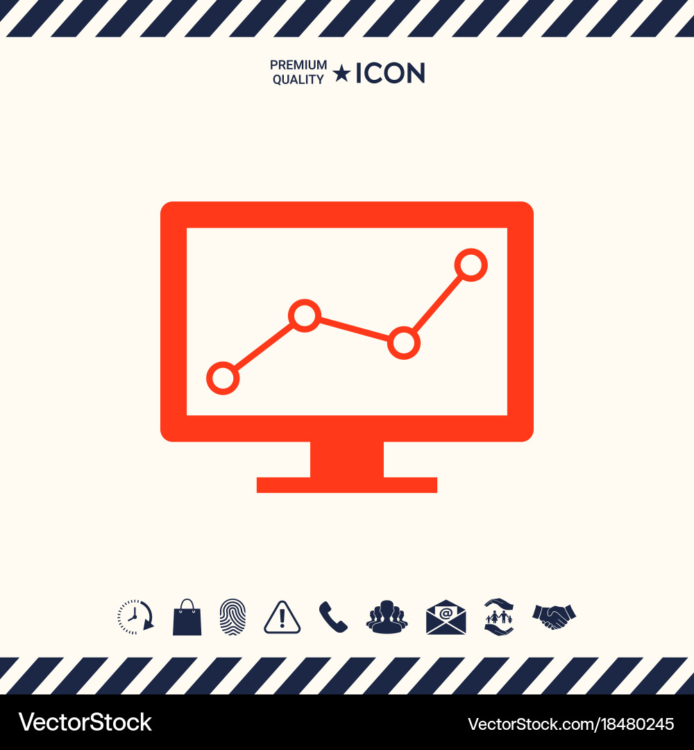 Computer monitors with graph Vector Image
