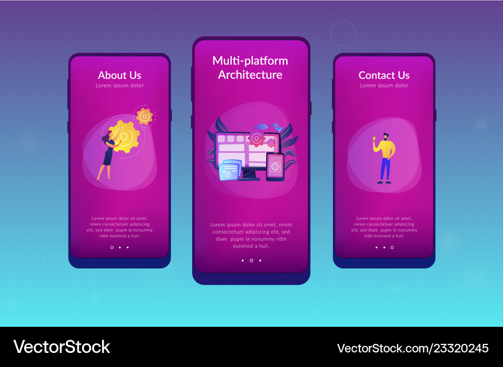 Cross-platform programming app interface template Cross-platform programming app interface template vector image
