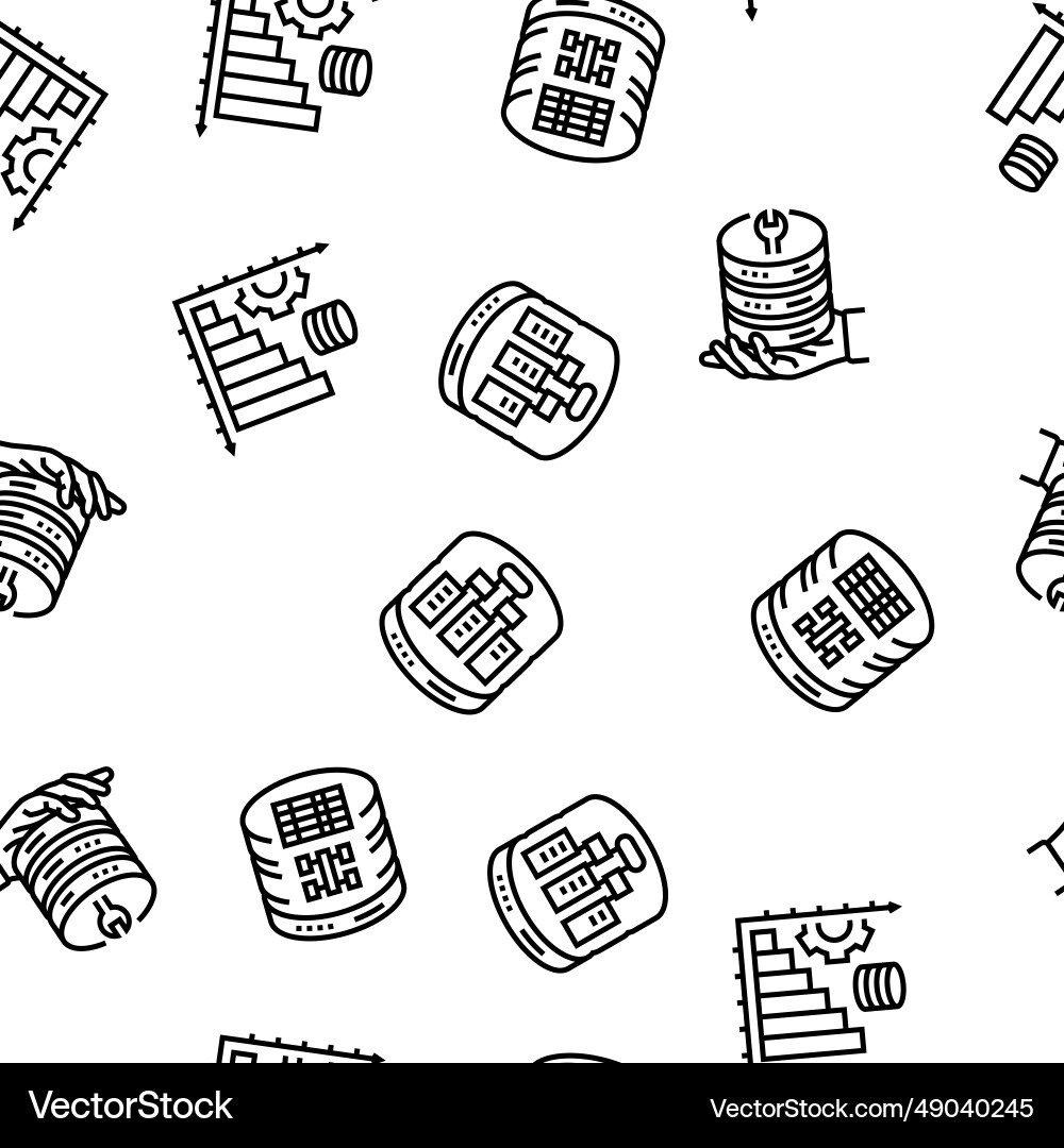Database administrator server seamless pattern Database administrator server seamless pattern Vector Image