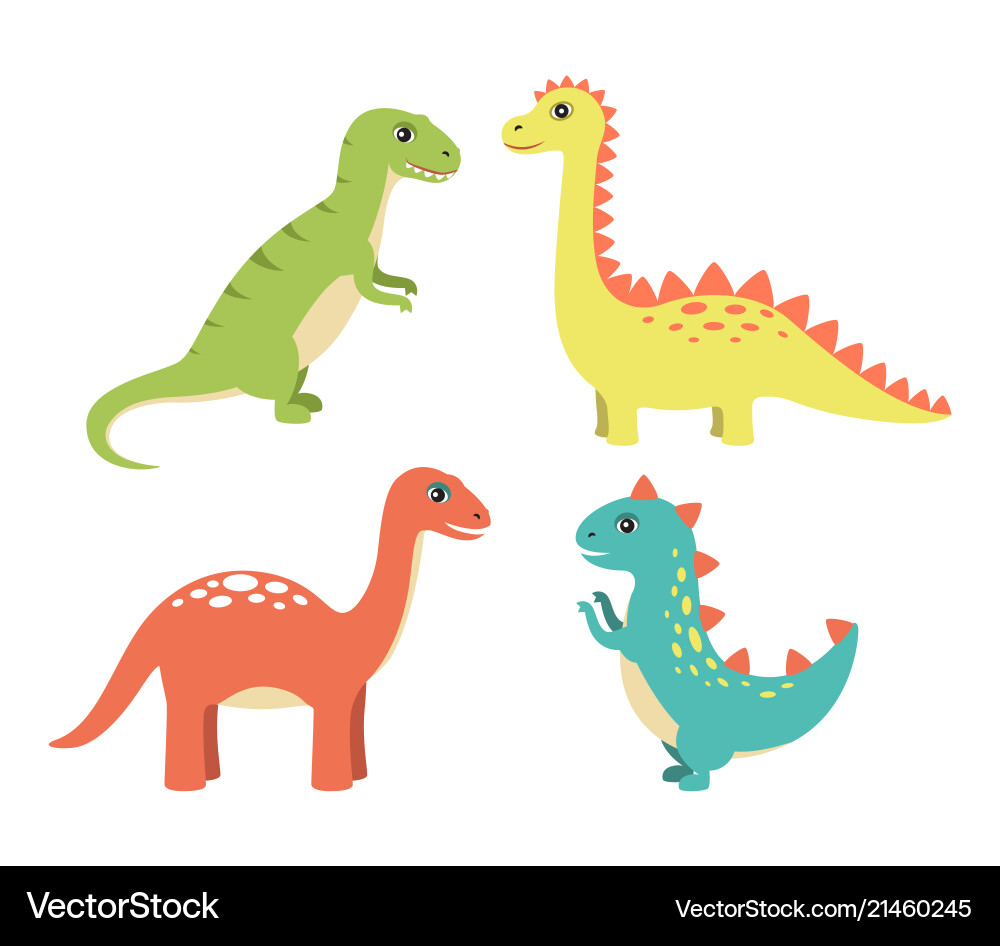 Dino collection types set Dino collection types set vector image