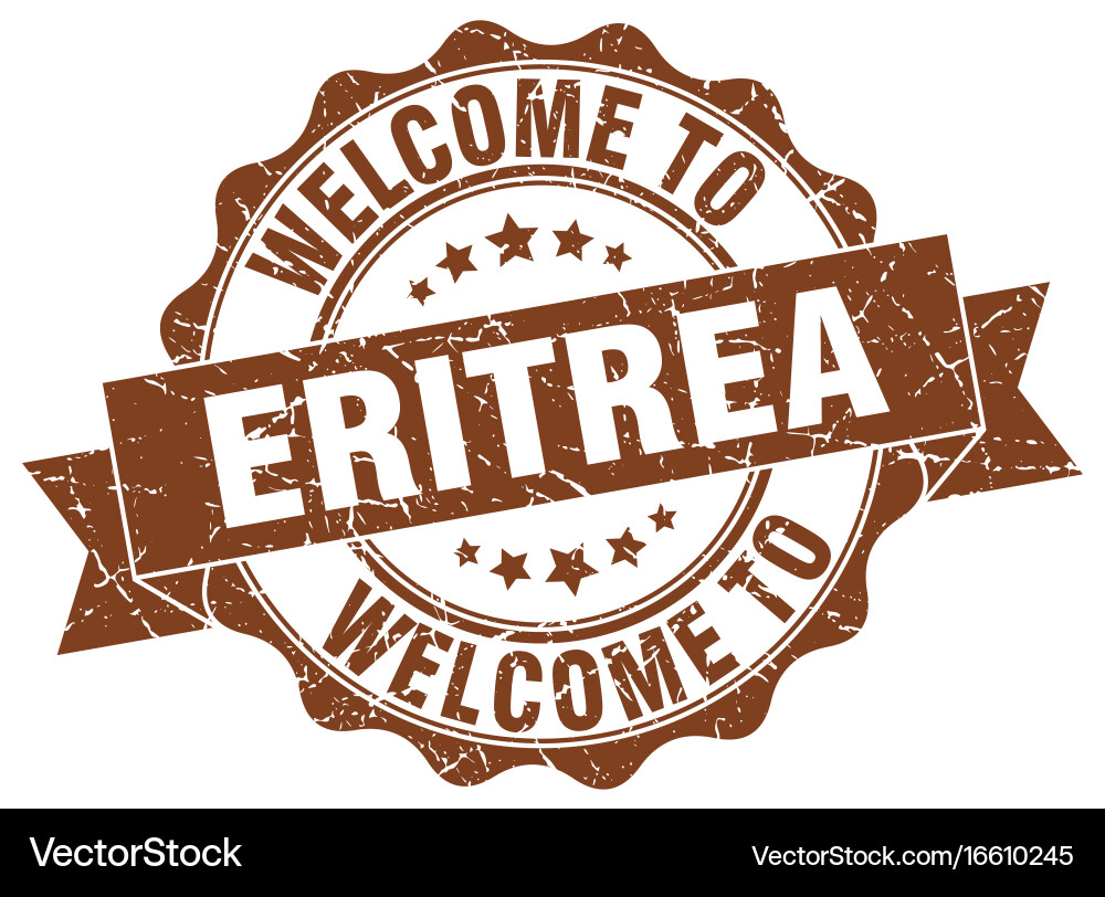 Eritrea round ribbon seal Vector Image