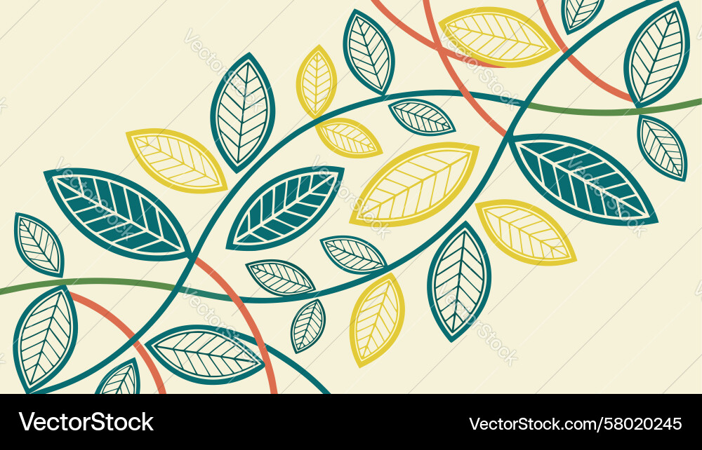 Leaf and Branch Pattern Vector Image