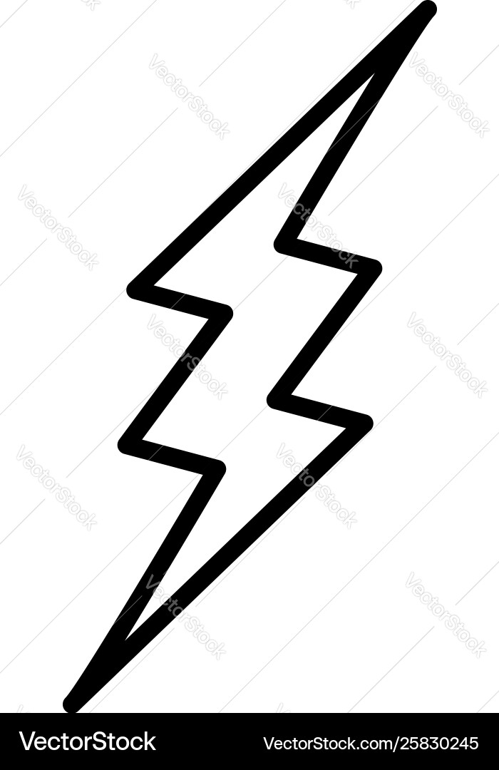 Lightning zigzag icon outline style Lightning zigzag icon outline style vector image