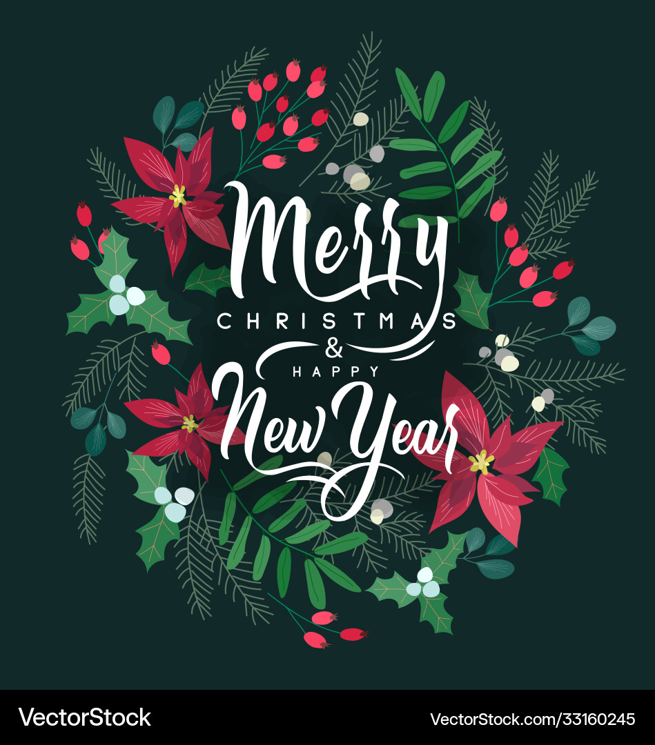 Merry christmas and new year greeting card Merry christmas and new year greeting card vector image