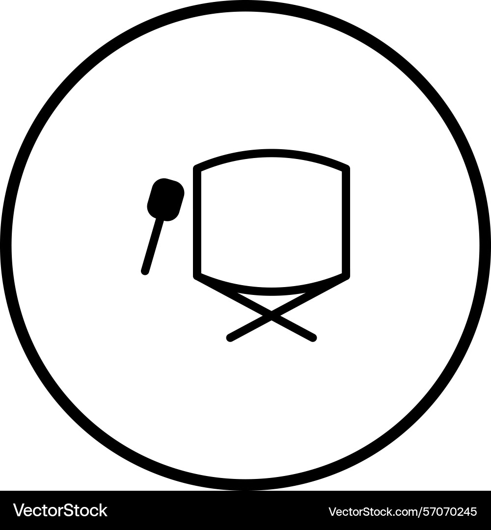 Minimalist drum icon within a circle representing Minimalist drum icon within a circle representing Vector Image