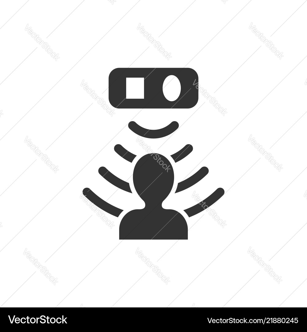 Motion sensor icon in flat style waves Motion sensor icon in flat style waves Vector Image