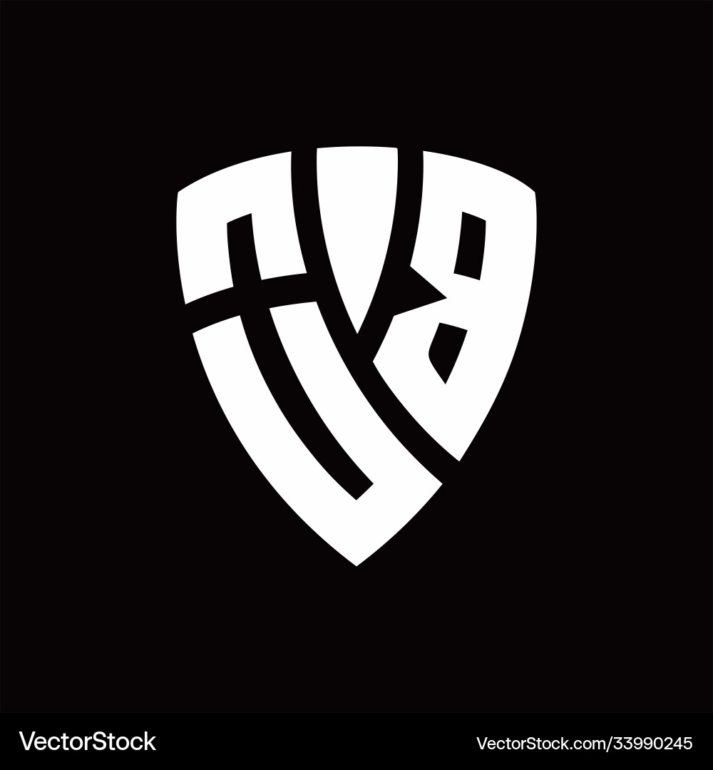 Ob logo monogram with shield elements shape Ob logo monogram with shield elements shape Vector Image