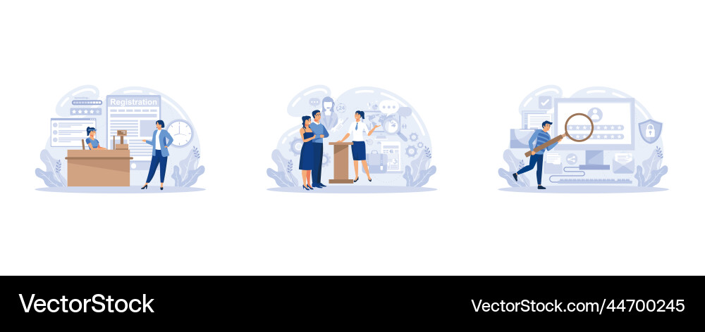 People using secure login and password account Vector Image