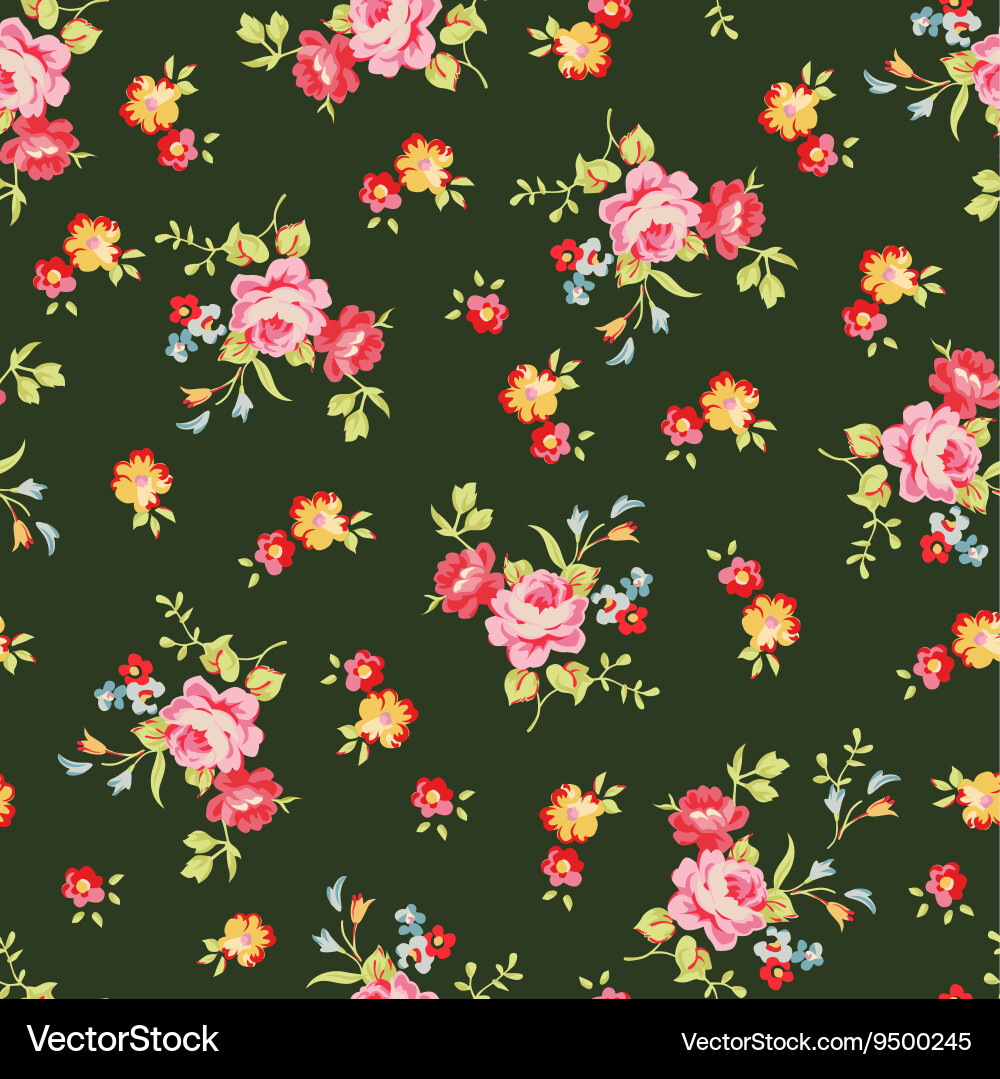 Pink Rose Floral Pattern vector image