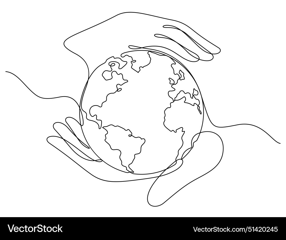 Planet earth in world care concept caring hands Planet earth in world care concept caring hands vector image