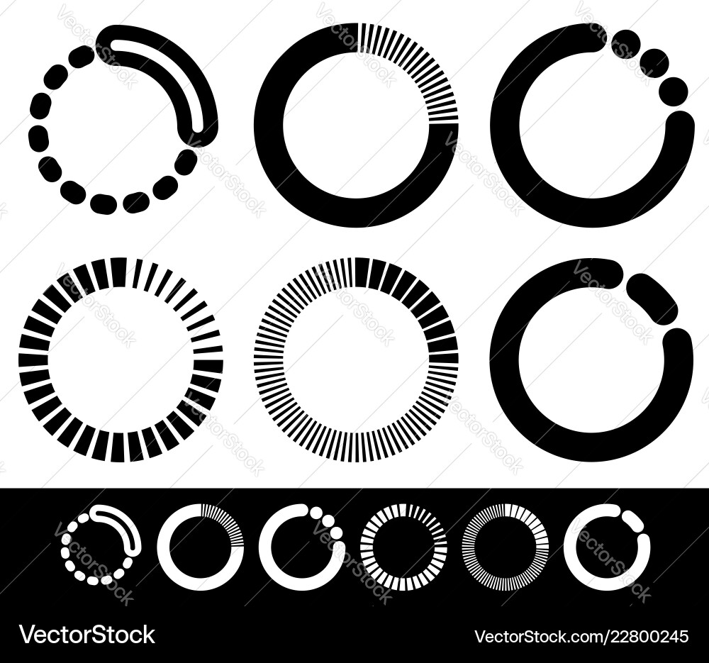 Preloader or buffer shapes circular elements Preloader or buffer shapes circular elements vector image