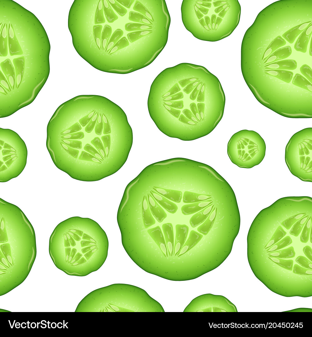 Realistic 3d cucumber seamless pattern background vector image