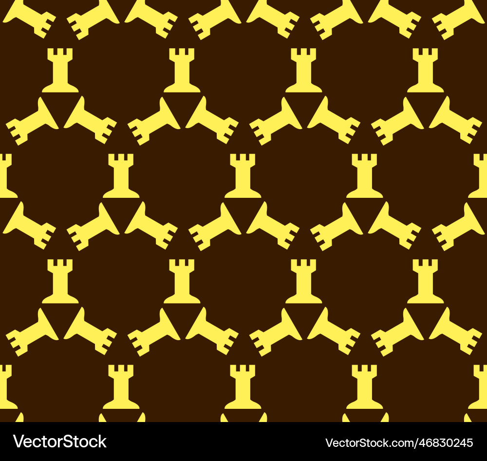 Seamless pattern with chess rook endless Seamless pattern with chess rook endless vector image