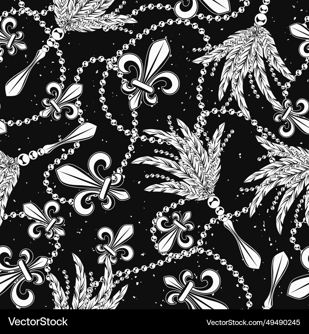 Seamless pattern with fleur de lis strings Seamless pattern with fleur de lis strings Vector Image