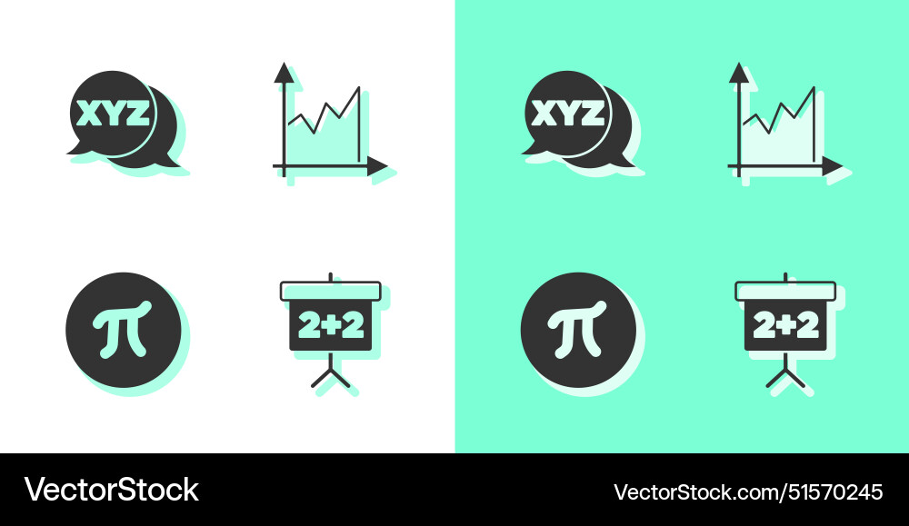 Set chalkboard xyz coordinate system pi symbol Set chalkboard xyz coordinate system pi symbol vector image