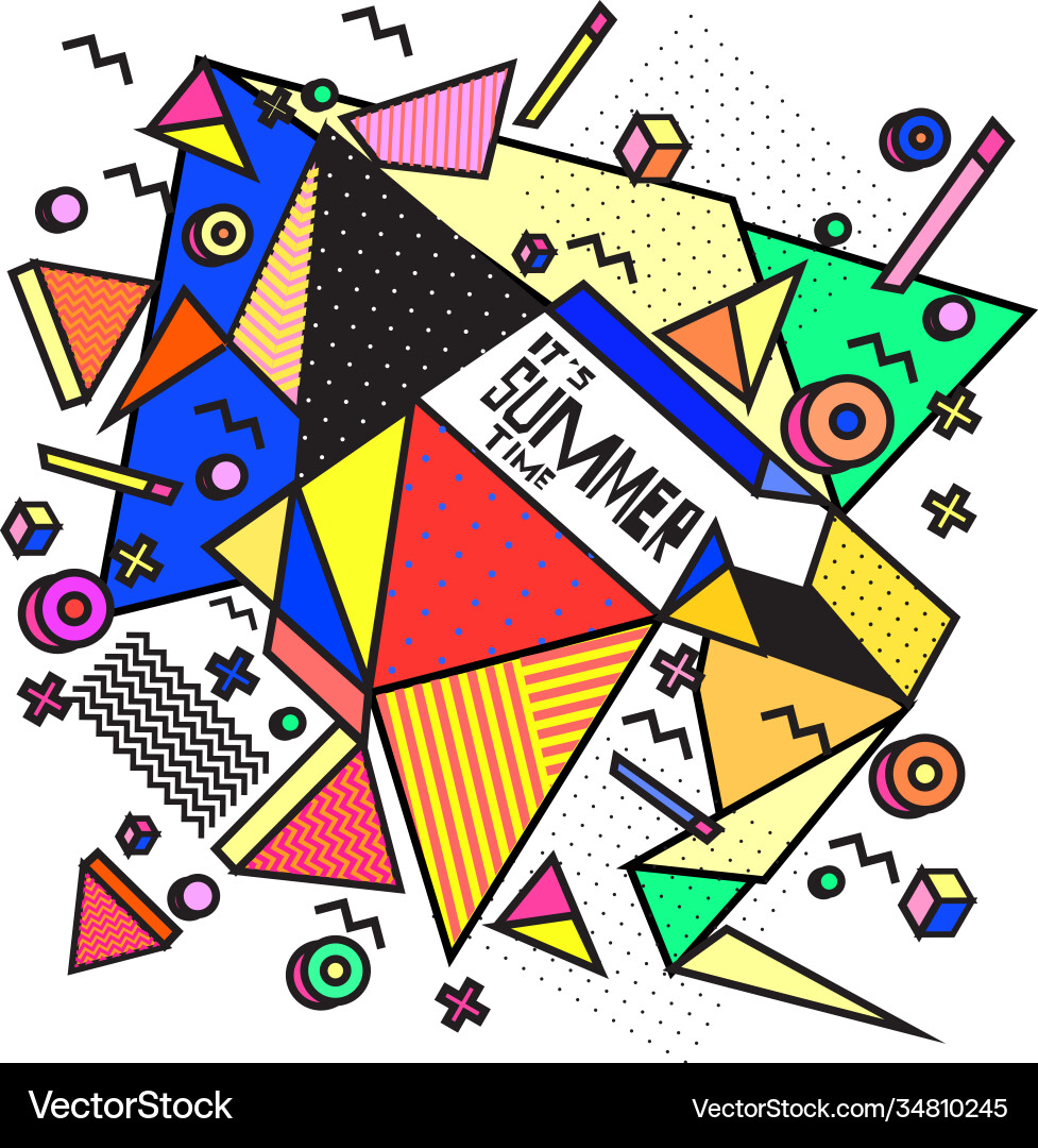 Triangle geometric forms for summer events Vector Image