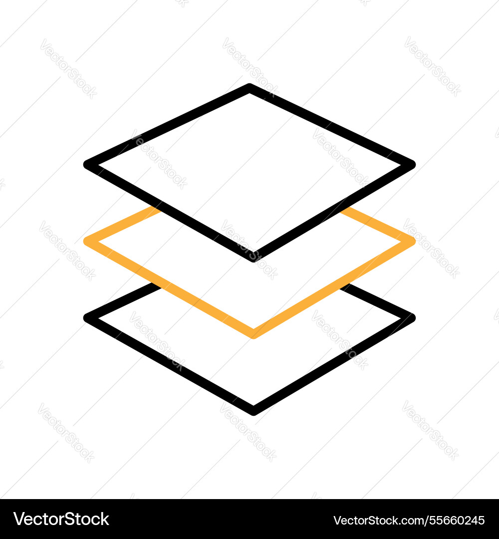 Two color layers tool graphics design icon flat vector image