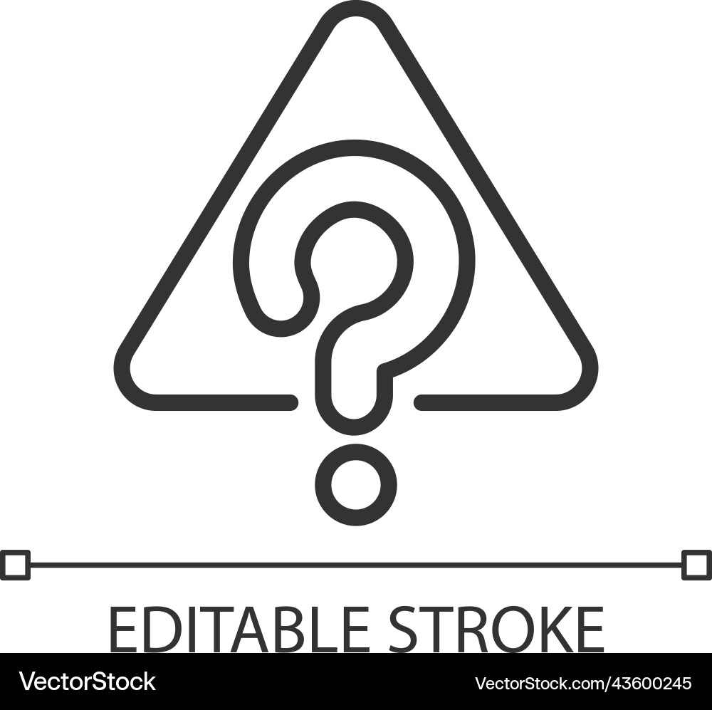 Unknown error pixel perfect linear icon vector image