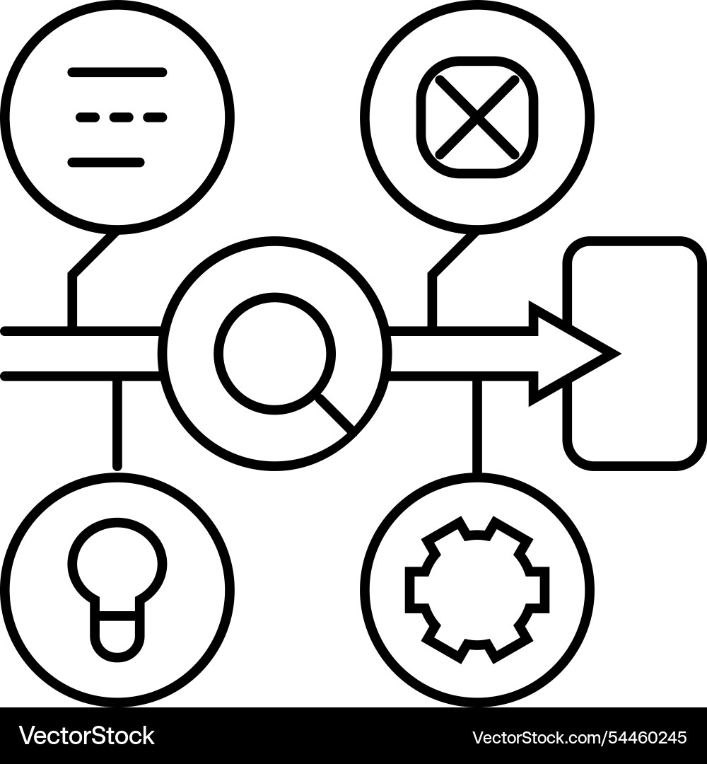 Wizard of oz testing ux ui line icon Wizard of oz testing ux ui line icon vector image