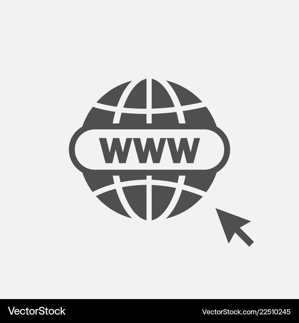 Www icon web site with hand cursor Vector Image