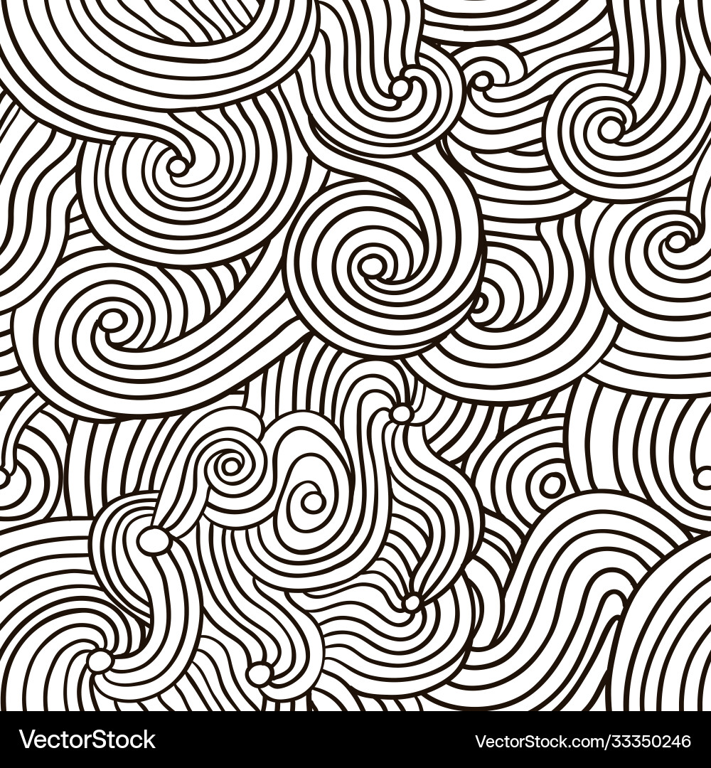 Abstract doodle line curly seamless pattern Vector Image