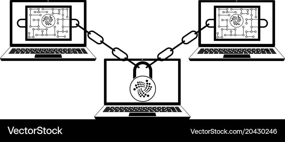 Blockchain Interlocking Blocks vector image