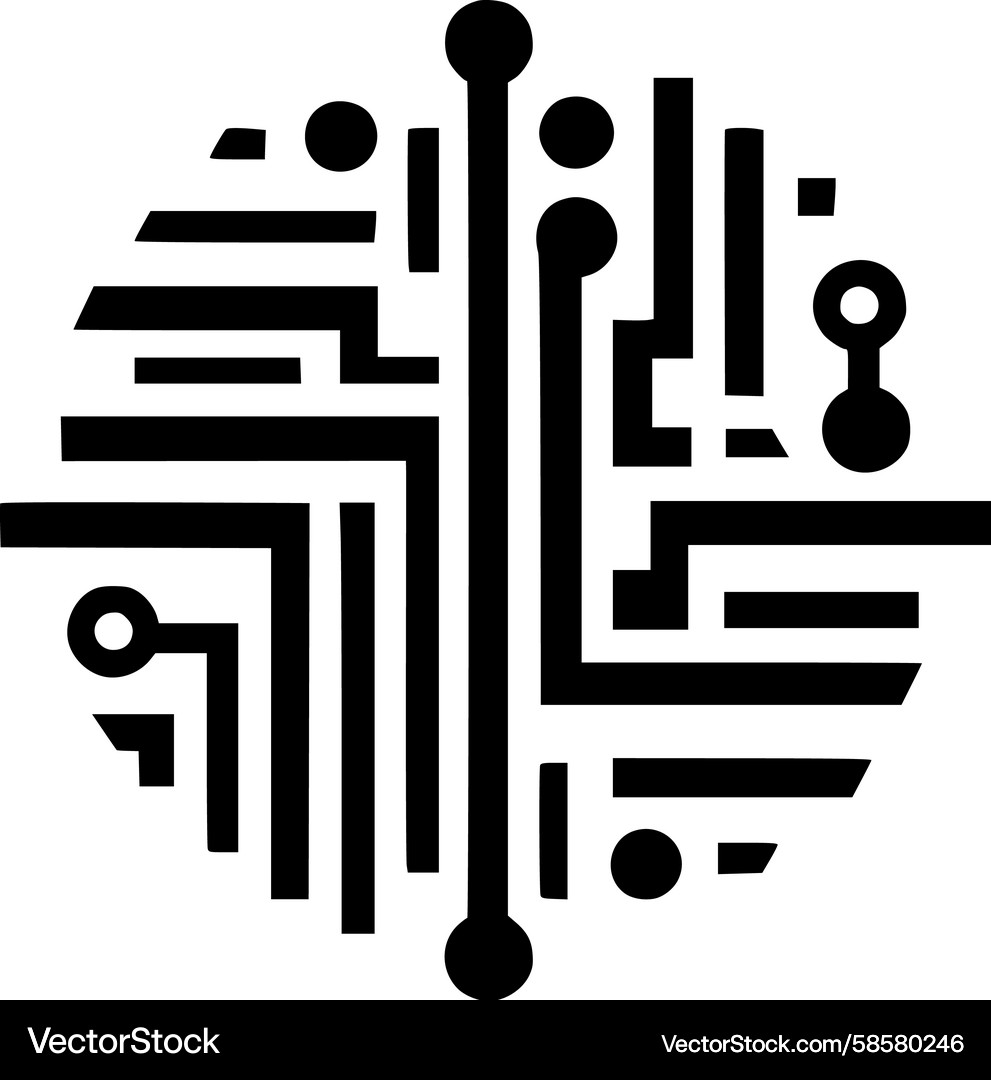 Circuit network abstract icon Vector Image